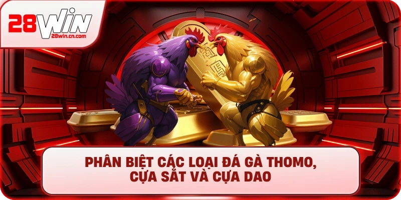 Đá Gà Online - Kinh Nghiệm Chơi Thắng Lớn Tại 28Win 2 Phân biệt các loại đá gà Thomo, cựa sắt và cựa dao